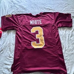 Washington Commanders Rachaad White autographed jersey. Beckett certified